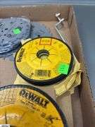Ear Plugs, Face Masks, DeWalt Wire Brush Bit, Grinding Discs, Porter Cable Saw Blades Most 5.5", Wrench, Sockets