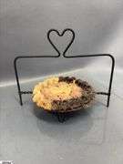 Wrought Iron 3 Pie Display With Faux Pie Potpourri 15" Tall