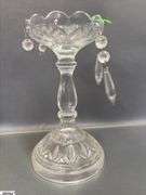 Hofbauer Crystal Dome, 4 Pressed Glass Horse Heads, Swan, Lidded Dish, Candle Holder Tallest 8.5"