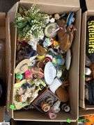 SKID With Trinkets, Candle Holders, Plate Stands, Scooby Cookie Jar, Popeye, Figural Lady Nut Cracker, Doll, Bells, Some Damage, SKID is Not Included