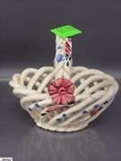 Art Glass Baskets, Ceramic Baskets, Lenox Bud Vase, Bavaria and Others, Tallest 6"