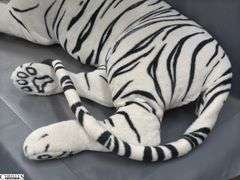 Large Plush White Tiger in Tote