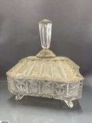 Clear Cut Glass, Crystal Compotes, Salt and Peppers, Ice Bucket, Pitchers, Dishes All Need Cleaned Tallest 13"