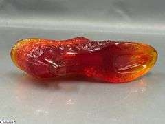 UV Reactive Small Candle Holders, Amberina Candle
