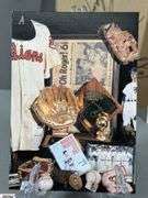 Cincinnati Reds and Other Baseball Memorabilia.  Includes a Signed Mickey Mantle 8x10 Picture,  2 Miniature Bats Pittsburg Pirates vs. Cincinnati Reds Saturday, April 2, 2016 at Victory Field, Cincinnati Hall of Fame Postcards, Reds Report Magazine January 2016, This is Reds Country Sticker, 3 Trading Cards (Barry Bonds, Tracy Jones, Doug Flynn, 4 Roger Maris Postcards, Baseball Winter Meetings Indianapolis Autographs Dated Dec. 9-12, 2009, and 2 Posters