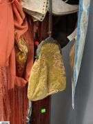 Hall Tree, Scarves, Hats, Flag, Vintage Ladies Booties, Fringe and Beaded Dresses *Need Repair and Cleaning*