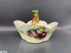Art Glass Baskets, Ceramic Baskets, Lenox Bud Vase, Bavaria and Others, Tallest 6"