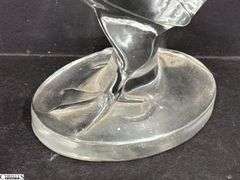 Heavy Glass Rooster Figurine 9"