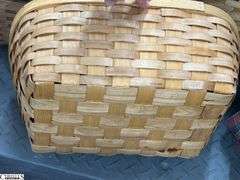 SKID with Baskets, and Faux Fruit, Breads, Wooden Doll Tallest 27", SKID is Not Included