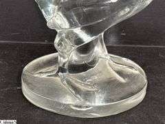 Heavy Glass Rooster Figurine 9"