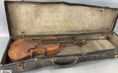 Small String Instrument In Box, Lots of Wear and Missing Parts 19.5" Total Length