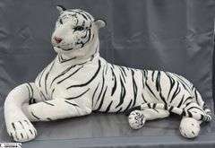 Large Plush White Tiger in Tote