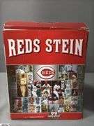 2 Baseball Steins.  Reds Stein 99 Hops House in Box and Made in Brazil Avon Baseball  Stein with Lid