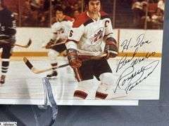57 Indianapolis Racers Snapshots.  Mid 1970's.  Some are autographed.  Also included are Bill Estes Chevrolet Hockey Player Autographed Photos