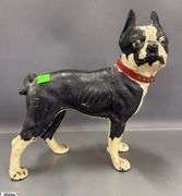 Vintage Boston Terrier Cast Iron Door Stop 10.5x10.5"