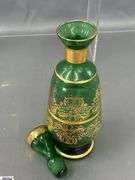 Stained Glass Religious, Lighthouse, Green Bohemian Decanter, Owl, Blue Mini Boot Vase, Trinkets