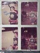 57 Indianapolis Racers Snapshots.  Mid 1970's.  Some are autographed.  Also included are Bill Estes Chevrolet Hockey Player Autographed Photos