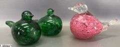 3 Joe St. Claire Bird Paperweights