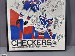 Autographed Checkers Poster 16x20.  Metro / Checkers Poster Night March 27, 1982