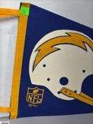 The San Diego Chargers NFL Pennant Dated 1967.  The tip of the pennant is damaged.  See Photo