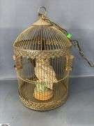 Lighted Owl In Bird Cage 18" Tall