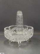 Clear Cut Glass, Crystal Compotes, Salt and Peppers, Ice Bucket, Pitchers, Dishes All Need Cleaned Tallest 13"