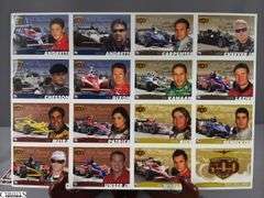9 Uncut Sheets of Indianapolis 500 Trading Cards