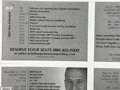 9 Uncut Sheets of Indianapolis 500 Trading Cards