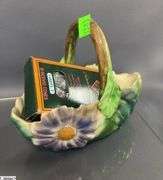 Ceramic Baskets, Vases, Birds, Candle Lamp, Mini Oil Lamps, Watch Stand, Tallest 11.5"