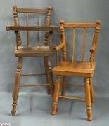 4pcs Wooden Doll High Chairs, and Ice Cream Parlor Chairs, Largest 18.5"