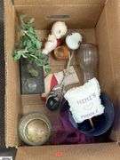 SKID With Trinkets, Candle Holders, Plate Stands, Scooby Cookie Jar, Popeye, Figural Lady Nut Cracker, Doll, Bells, Some Damage, SKID is Not Included