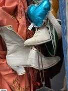 Hall Tree, Scarves, Hats, Flag, Vintage Ladies Booties, Fringe and Beaded Dresses *Need Repair and Cleaning*