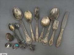Sterling Silver Pieces, Spoons, Damaged Rings