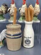 Rooster Figurines, Composite Tallest 9", Country style Kitchen Items, Jelly Belly, Canisters