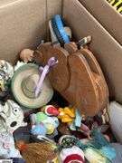 SKID With Trinkets, Candle Holders, Plate Stands, Scooby Cookie Jar, Popeye, Figural Lady Nut Cracker, Doll, Bells, Some Damage, SKID is Not Included