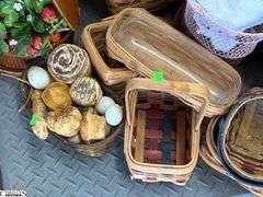 SKID with Baskets, and Faux Fruit, Breads, Wooden Doll Tallest 27", SKID is Not Included