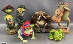 Frog Statues, And Figurines, Tallest Taxidermy Bull Frog Playing String Instrument