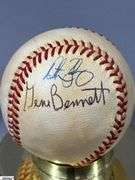 12 Signed Baseballs, 1 ASA Unsigned Softball, an Unsigned Wilson Baseball and a Stretchose Twin City's  Sanitary Tube Sock