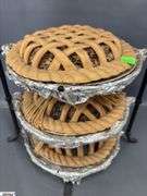 Wrought Iron 3 Pie Display With Faux Pie Potpourri 15" Tall