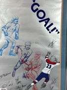 "GOAL" Framed Racers & Checkers Hockey Poster with Autographs.  Autographs include Pat Stapleton