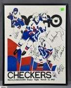 Autographed Checkers Poster 16x20.  Metro / Checkers Poster Night March 27, 1982