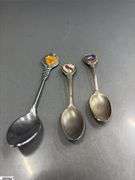 Tourist Spoons, Silver Plated, Cup, Ash Tray, Cherub Candle Holders
