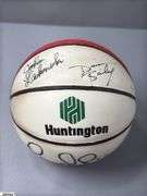 Miniature IU Basketball Autographed and 2016-2017 IU Posters. Autographs include George McGinnin, Steve Alford, Jim Crews, Damon Bailey and Others.  The large poster has a ripe.  See Photo