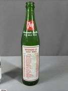 Indianapolis Memorial Day Classic 1967 Turbine-Powered Parnelli Jones Autographed Glass and a 7 UP Souvenir Bottle 500 Mile Race May 27, 1979 Autographed
