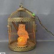 Lighted Owl In Bird Cage 18" Tall