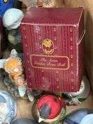 SKID With Trinkets, Candle Holders, Plate Stands, Scooby Cookie Jar, Popeye, Figural Lady Nut Cracker, Doll, Bells, Some Damage, SKID is Not Included