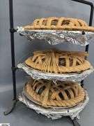 Wrought Iron 3 Pie Display With Faux Pie Potpourri 15" Tall
