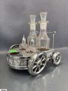Vintage Nude Male and Female Shot Glasses, Cruet and Caddy for Condiments