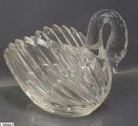 Hofbauer Crystal Dome, 4 Pressed Glass Horse Heads, Swan, Lidded Dish, Candle Holder Tallest 8.5"