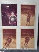 57 Indianapolis Racers Snapshots.  Mid 1970's.  Some are autographed.  Also included are Bill Estes Chevrolet Hockey Player Autographed Photos